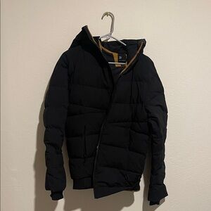 All in Motion Men's Black Puffer Jacket with Tan Accents